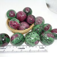 Natural Ruby Zoisite Gemstone Sphere Crystal Ball