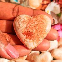 Natural Gemstone Pink Scolecite Heart Shaped Crystals