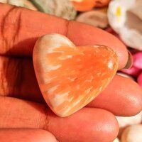 Natural Gemstone Pink Scolecite Heart Shaped Crystals