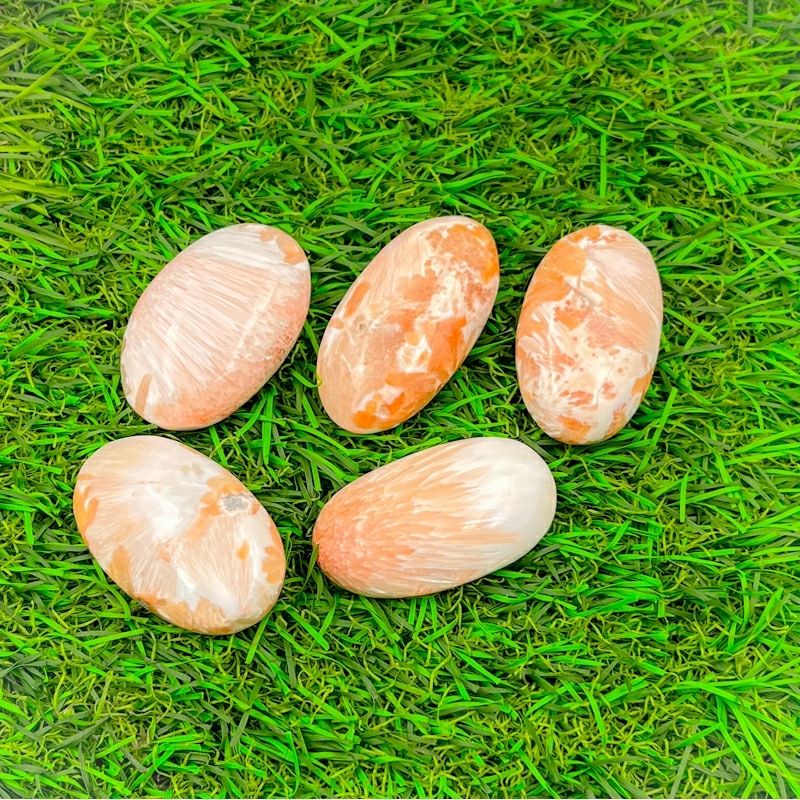 Natural Gemstone Scolecite Palmstone Crystal Tumble