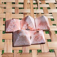 Natural Gemstone Pink Scolecite Pyramid Crystals Pyramids