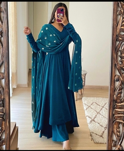 Ekta Blue Fox Georgette Gown