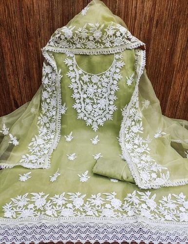 Dipika Pista Organza Dress Material