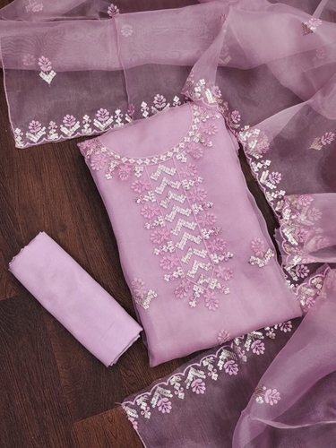 Pakhi Pink Organza Dress Material