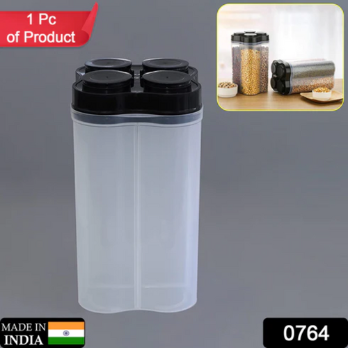 AIRTIGHT TRANSPARENT PLASTIC FOOD STORAGE 4 SECTION LOCK CONTAINER
