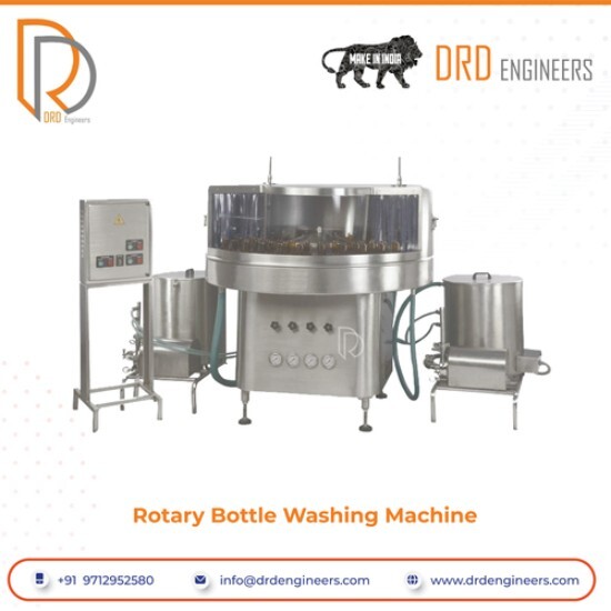 Rotary Bottle Washing Machine - Stainless Steel, Automatic Operation | Computerized Technology for Efficient Cleaning