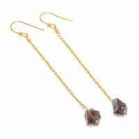 Sky Apatite Raw Gemstone 925 Sterling Silver Gold Plated Earrings Women jewelry Exporter