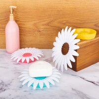 FLOWER SHAPE PORTABLE SOAP DISH HOLDER SOAP CASE (3 PC) (4684)