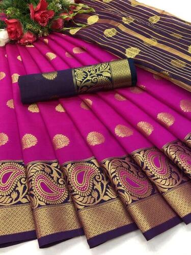 Nehal Purple Soft Lichi Silk Saree