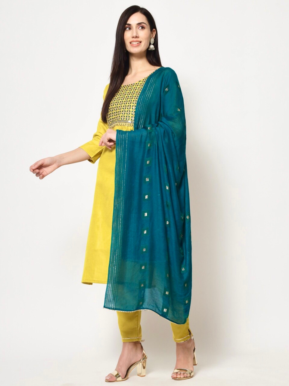 Lemon Tea Yellow Cotton Kurti