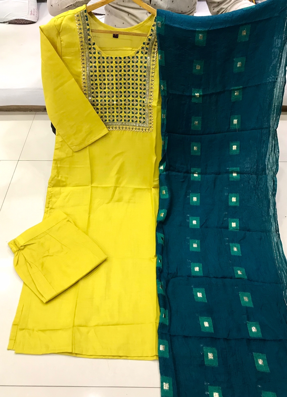Lemon Tea Yellow Cotton Kurti