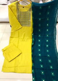 Lemon Tea Yellow Cotton Kurti