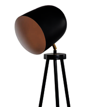 Black Iron Shade Floor Lamp With Black And Gold Base Handcrafted By Orange Tree