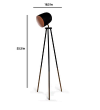 Black Iron Shade Floor Lamp With Black And Gold Base Handcrafted By Orange Tree