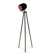 Black Iron Shade Floor Lamp With Black And Gold Base Handcrafted By Orange Tree