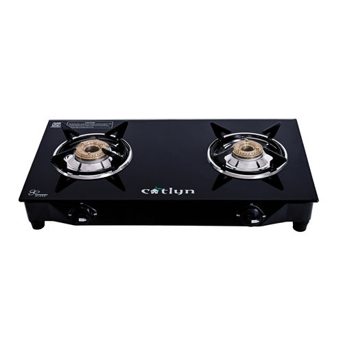 Two Burner Crystal Black Glass Stove (Candid 2b Ms) Dimension (L*w*h): 60 X 38 X 9 Centimeter (Cm)