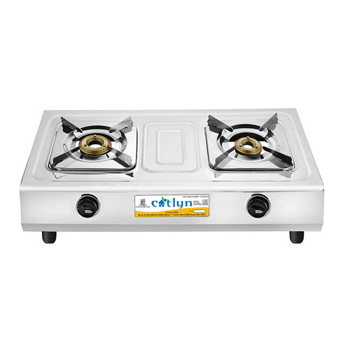 Manual Square Two Burner Stainless Steel Gas Stove