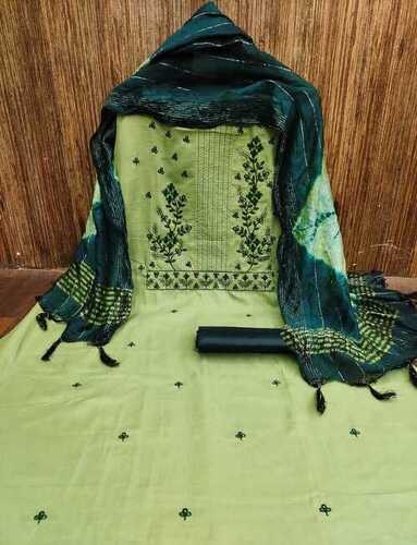 Tanvi Green Parampra Cotton Dress Material