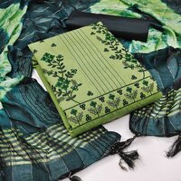 Tanvi Green Parampra Cotton Dress Material