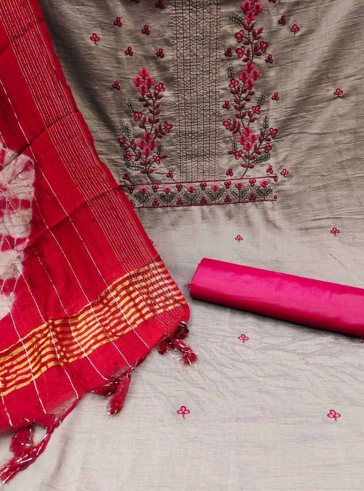 Tanvi Grey Parampra Cotton Dress Material