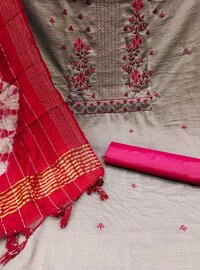 Tanvi Grey Parampra Cotton Dress Material