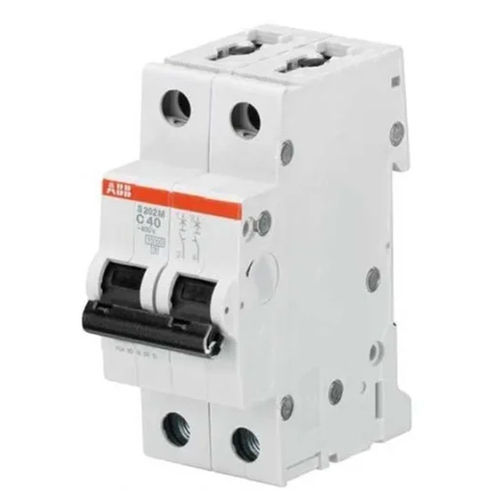 White Abb 4A Double Pole C Curve Mcb