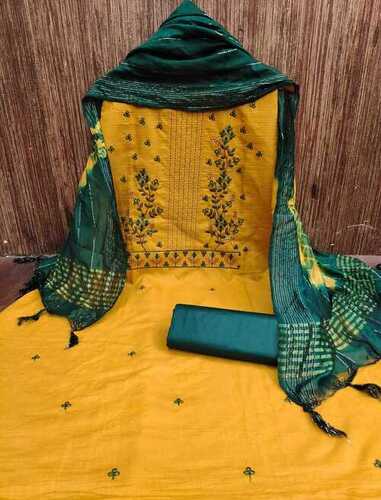 Tanvi Yellow Parampra Cotton Dress Material