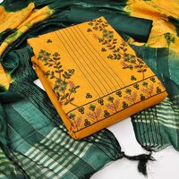 Tanvi Yellow Parampra Cotton Dress Material