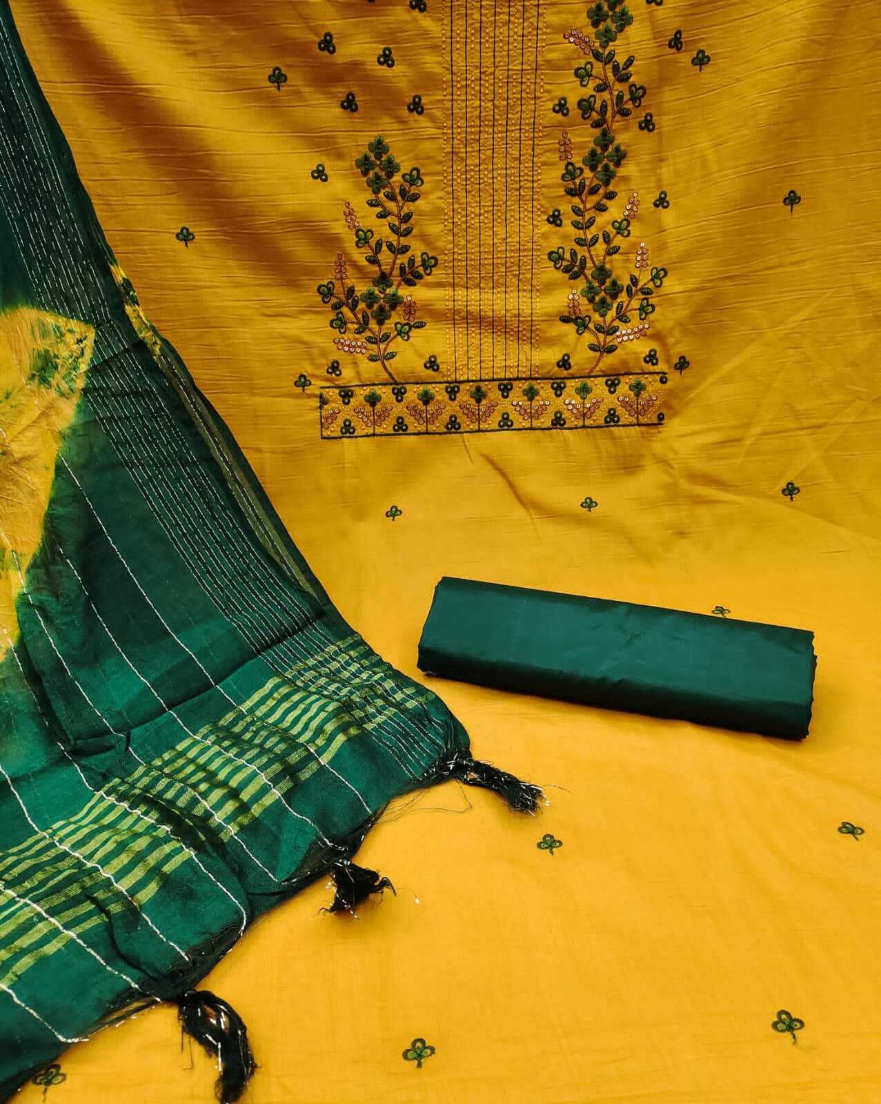 Tanvi Yellow Parampra Cotton Dress Material