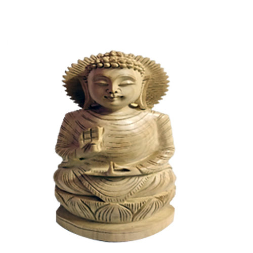 Eco-friendly Wooden Round Kamal Buddha