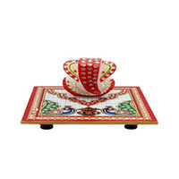 Marble Chowki Ganesh - Handmade Marble, Moisture Proof, Eco-friendly | Easy To Clean, Washable, Rust Finishing, Indian Hinduism Theme
