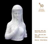 Marble Bust - 60 X 46 X 30 Cm | Hand-finished, Detailed Sculpturing, Durable White Carrara Marble, Unique Dry Casting Process, 90% Natural Marble