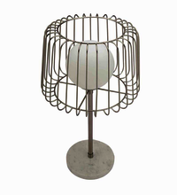 Caged Orb Silver Table Lamp With White Marble Base For Home Decoration Living Room Office Room