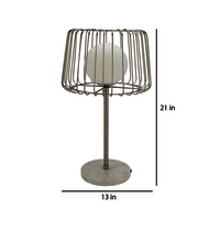 Caged Orb Silver Table Lamp With White Marble Base For Home Decoration Living Room Office Room