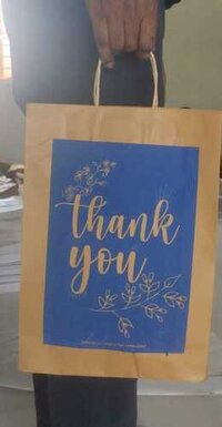 Brown Paper Bag - Kraft Paper, Customized Sizes, Brown Color | Patch Handles, Max Load 2-3 Kg, Custom Designs And Logos, Screen Printing Available