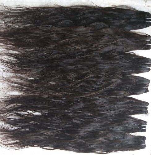 Weaving Unprocessed Wavy Raw Virgin Indian Temple Hair Weft Extensions