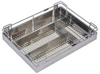 Kitchen Corner Basket - Stainless Steel, 18 X 12 X 10 Inches | 3 Compartments, Easy To Install, 10 Liter Capacity, Silver Finish