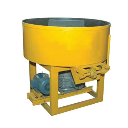 Concrete Pan Mixer - Mild Steel, Various Sizes, Yellow Finish | Efficient Industrial Tool for Consistent Concrete Mixing