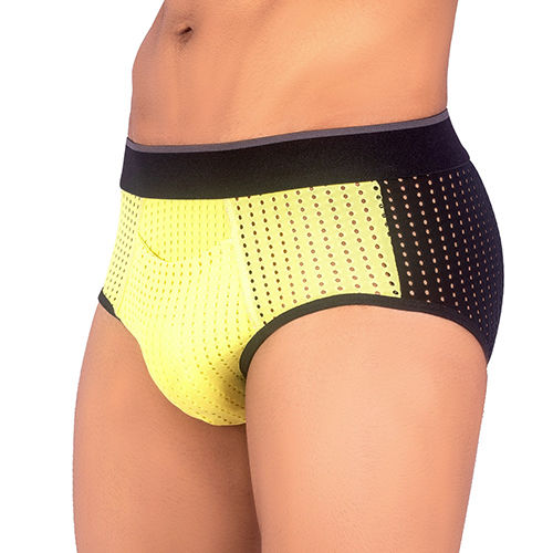 Bruchi Club Ice Silk Mesh Hole Color Block Men Briefs