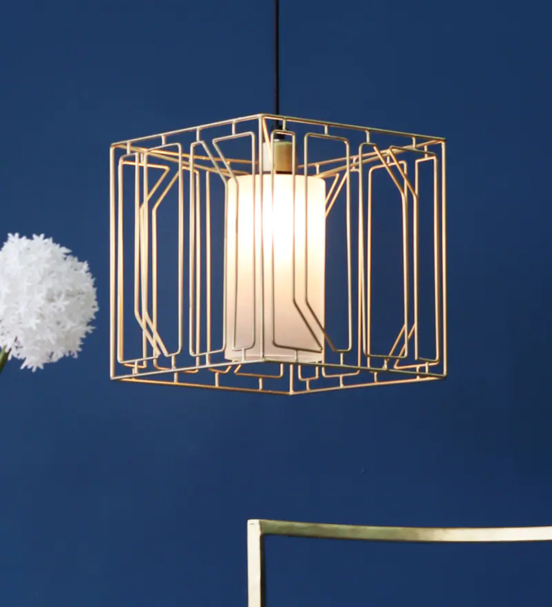 Gold Glass  Iron Single Hanging Light Pendant