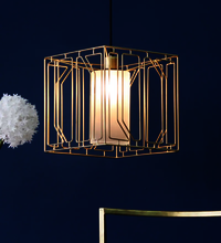 Gold Glass  Iron Single Hanging Light Pendant