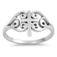 925 Sterling Silver Pretty Handcrafted Celtic Cross Silver Plain Ring