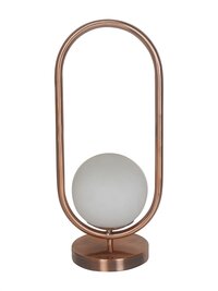 Modern Antique Copper Capsule Ring White Globe Table Lamp