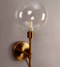 The Proud Or Double Glass Wall Sconce Wall Lamp Matte Brass Gold Finish by Decor de Maison