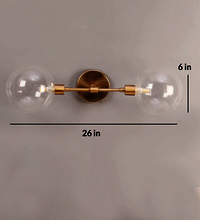 The Proud Or Double Glass Wall Sconce Wall Lamp Matte Brass Gold Finish by Decor de Maison