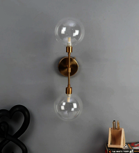 The Proud Or Double Glass Wall Sconce Wall Lamp Matte Brass Gold Finish by Decor de Maison