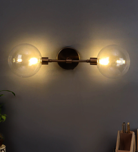The Proud Or Double Glass Wall Sconce Wall Lamp Matte Brass Gold Finish by Decor de Maison