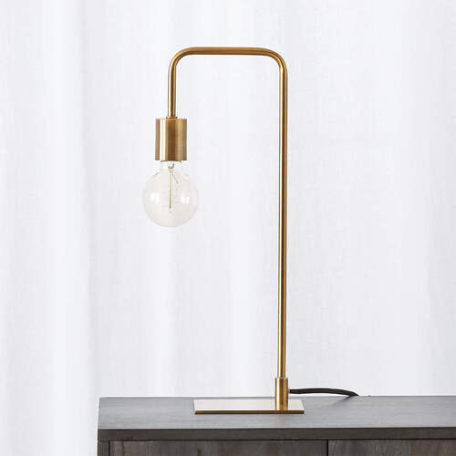 ANTIQUE BRASS ARC TABLE LAMP