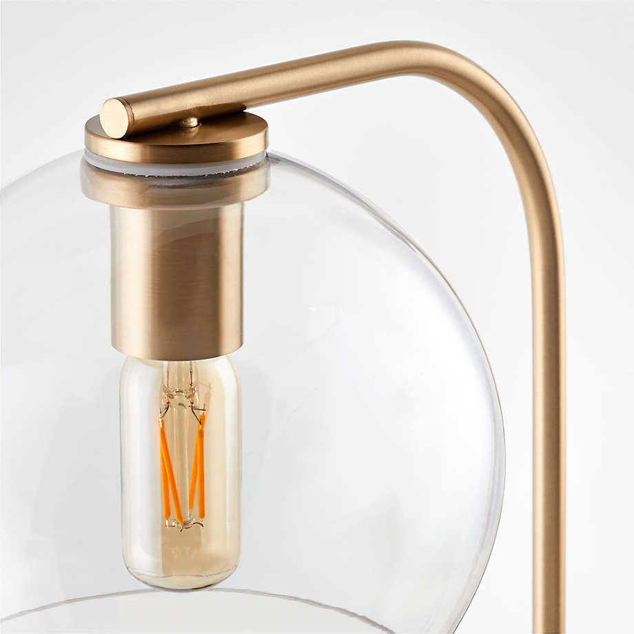 Brass Table Lamp with Clear Round Shade