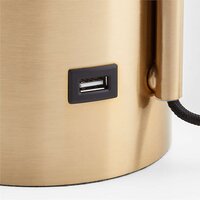 Brass Table Lamp with Clear Round Shade